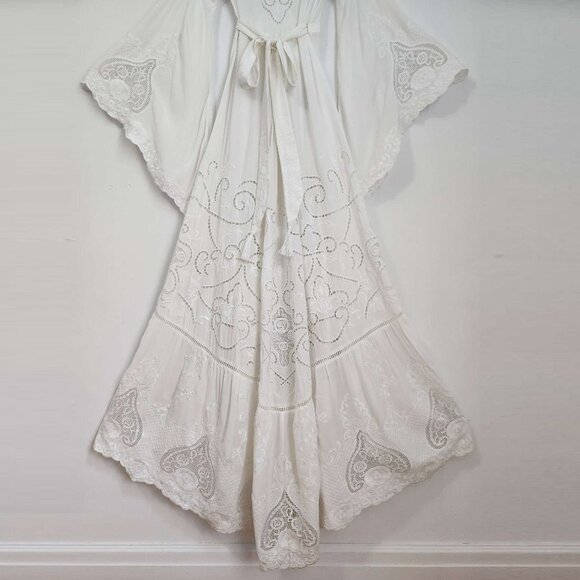 Spell & The Gypsy Collective Gwendolyn Gown XS Spell Bride Wedding Dress Kimono - Picture 16 of 17